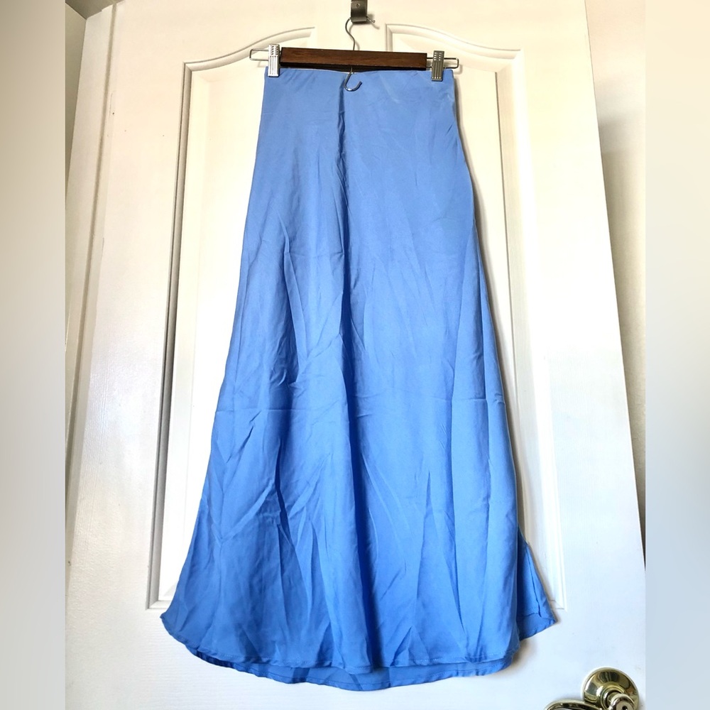 NWOT Urban Outfitters Light Blue A-Line Midi Skirt